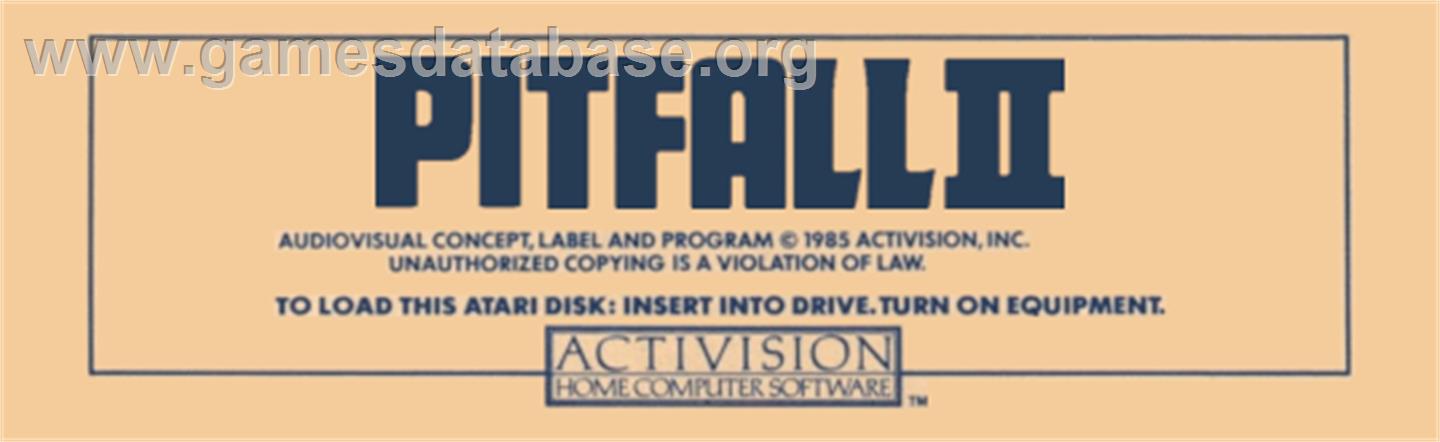 Pitfall II - Atari 8-bit - Artwork - Cartridge Top