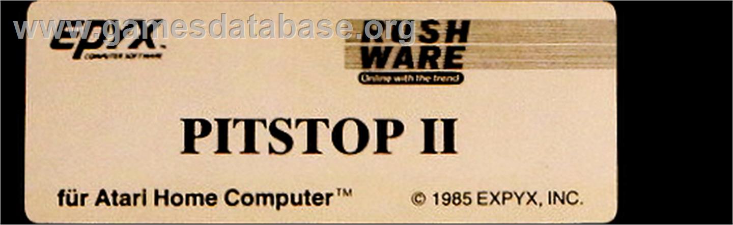 Pitstop 2 - Atari 8-bit - Artwork - Cartridge Top