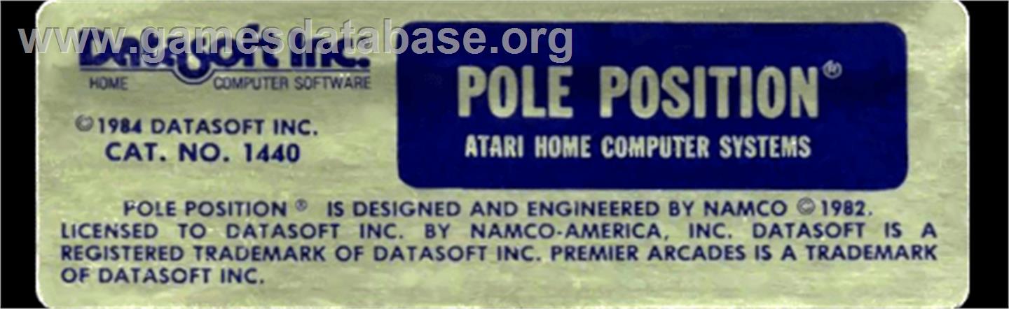 Pole Position - Atari 8-bit - Artwork - Cartridge Top