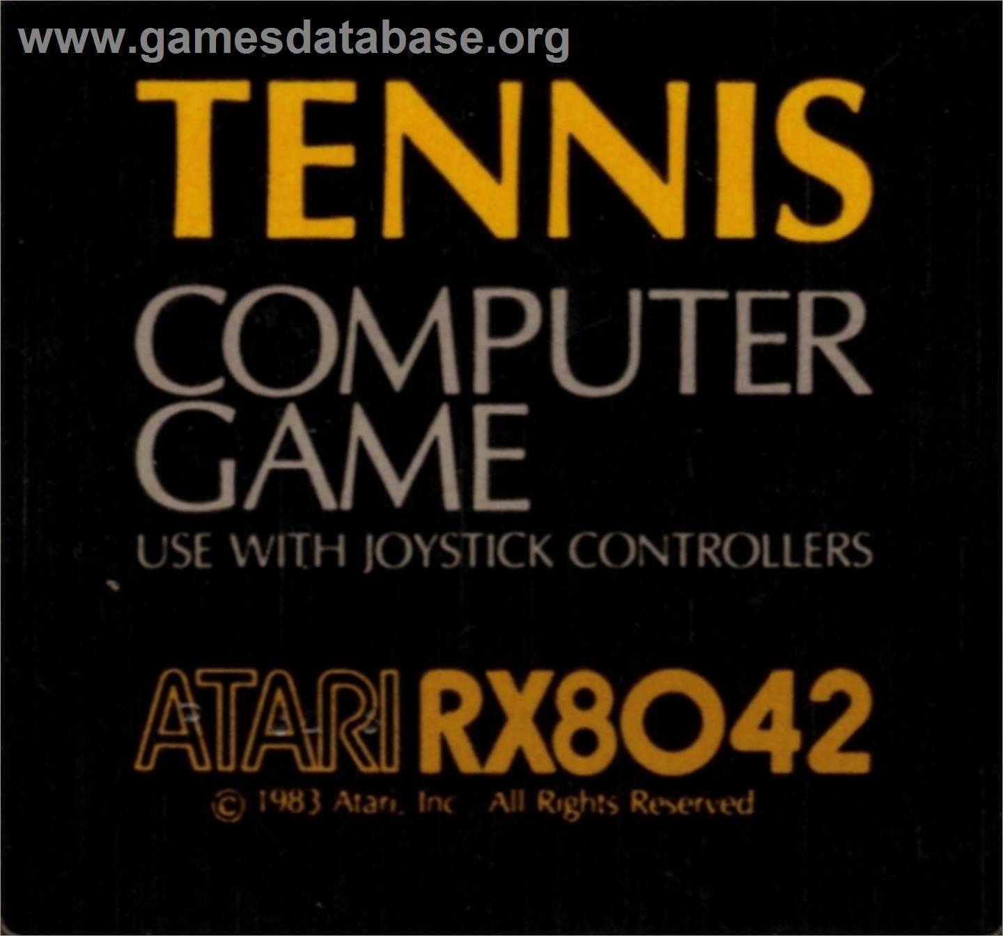 RealSports Tennis - Atari 8-bit - Artwork - Cartridge Top