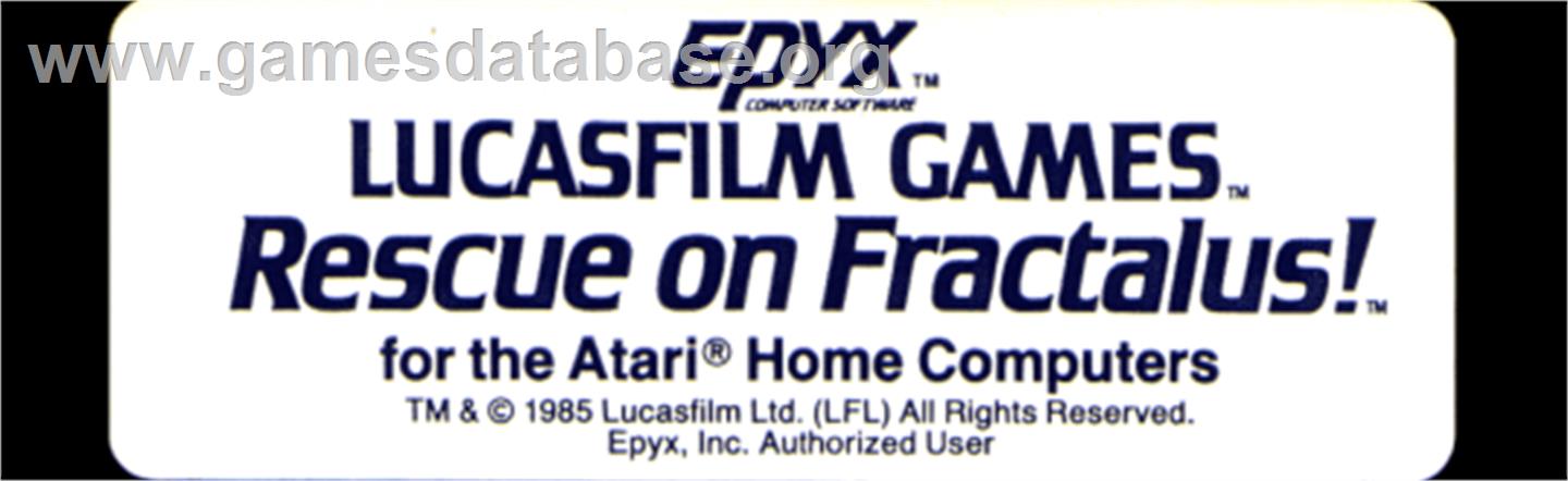 Rescue On Fractalus! - Atari 8-bit - Artwork - Cartridge Top