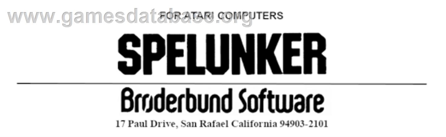 Spelunker - Atari 8-bit - Artwork - Cartridge Top