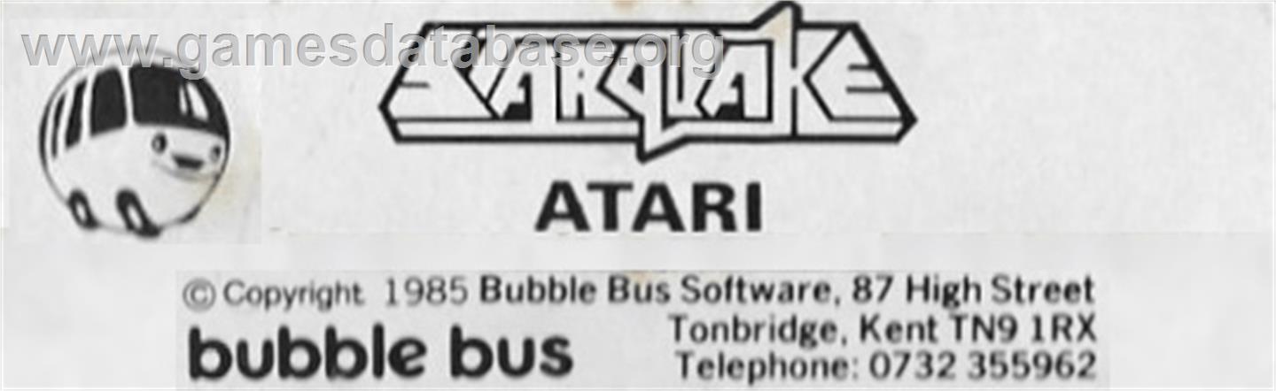 Star Quake - Atari 8-bit - Artwork - Cartridge Top