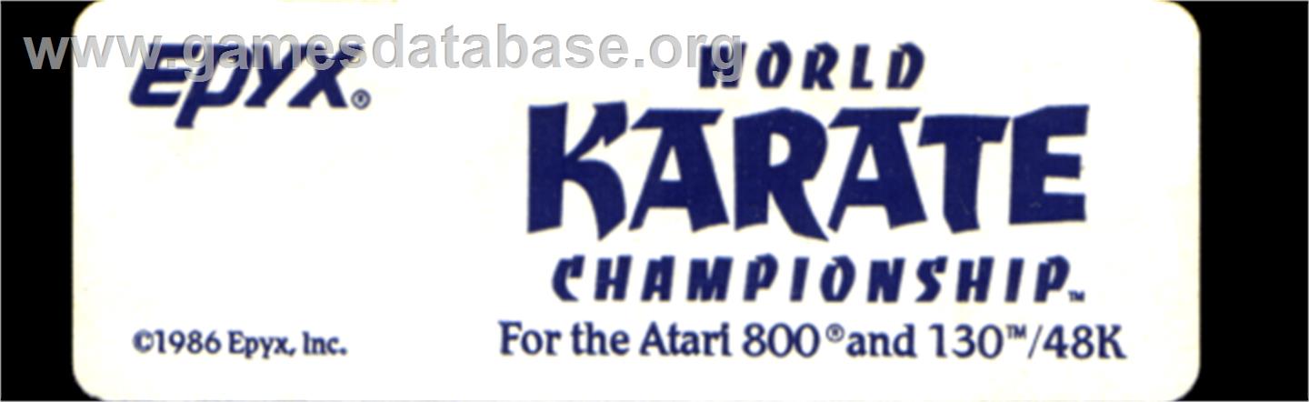 World Karate Championship - Atari 8-bit - Artwork - Cartridge Top
