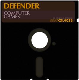 Artwork on the Disc for Defender on the Atari 8-bit.