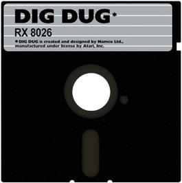 Artwork on the Disc for Dig Dug on the Atari 8-bit.