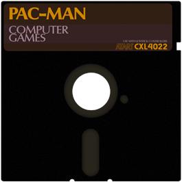 Artwork on the Disc for Pac-Man on the Atari 8-bit.