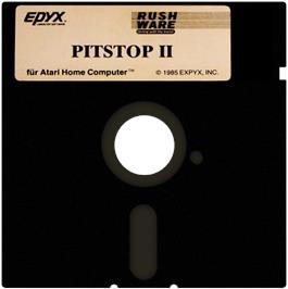 Artwork on the Disc for Pitstop 2 on the Atari 8-bit.