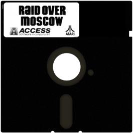 Artwork on the Disc for Raid Over Moscow on the Atari 8-bit.