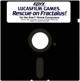 Artwork on the Disc for Rescue on Fractalus on the Atari 8-bit.
