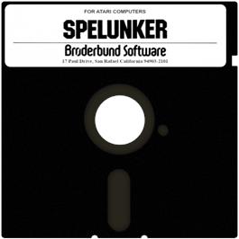 Artwork on the Disc for Spelunker on the Atari 8-bit.