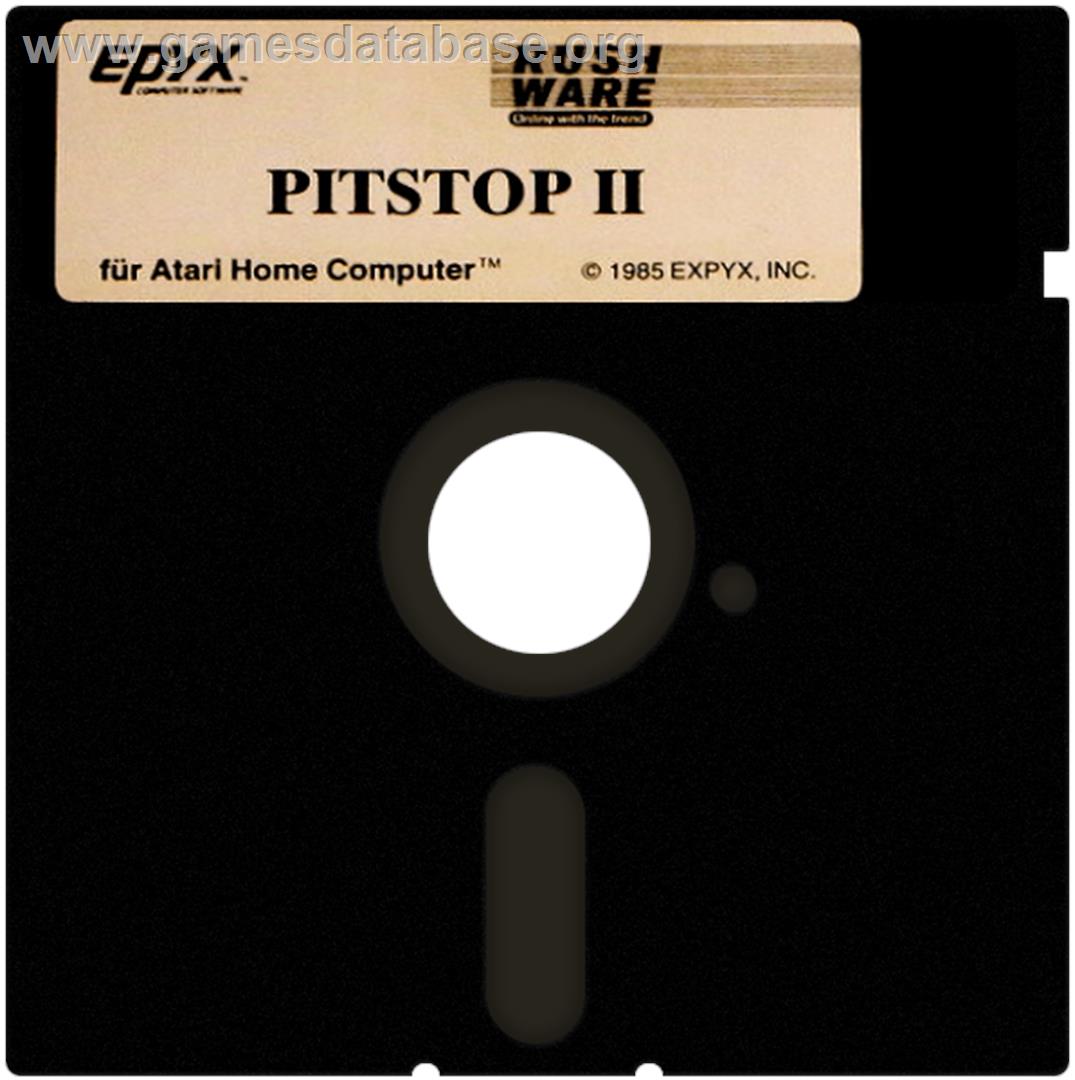 Pitstop 2 - Atari 8-bit - Artwork - Disc