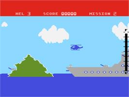 In game image of Airwolf on the Atari 8-bit.