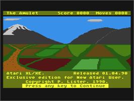 In game image of Amulet, The on the Atari 8-bit.