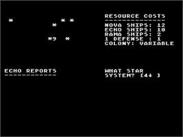 In game image of Andromeda Conquest on the Atari 8-bit.