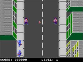 In game image of Angeles Swat, Los on the Atari 8-bit.