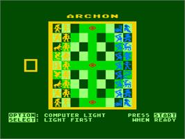 In game image of Archon: The Light and the Dark on the Atari 8-bit.