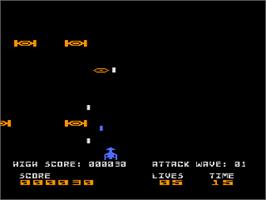 In game image of Astra Phantasm on the Atari 8-bit.