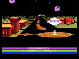 In game image of Astro Chase on the Atari 8-bit.