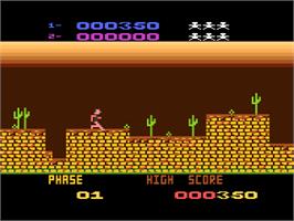 In game image of Aztec Challenge on the Atari 8-bit.