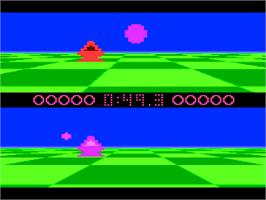 In game image of Ballblazer on the Atari 8-bit.