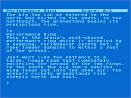 In game image of Ballyhoo on the Atari 8-bit.