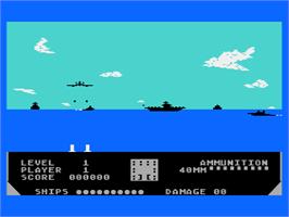 In game image of Beach Head on the Atari 8-bit.