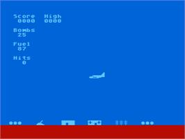 In game image of Bomber Attack on the Atari 8-bit.