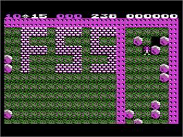 In game image of Boulder Dash 2 on the Atari 8-bit.