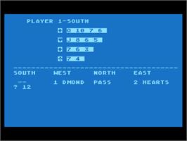 In game image of Bridgepro on the Atari 8-bit.