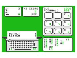 In game image of Buzzword on the Atari 8-bit.