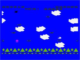 In game image of Chickin Chase on the Atari 8-bit.