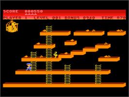In game image of Chuckie Egg on the Atari 8-bit.