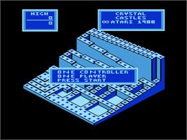 In game image of Crystal Castles on the Atari 8-bit.