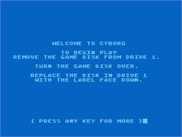 In game image of Cyborg on the Atari 8-bit.