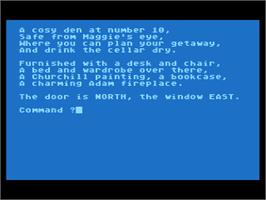 In game image of Denis Through the Drinking Glass on the Atari 8-bit.
