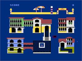 In game image of Ducks Ahoy! on the Atari 8-bit.