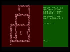 In game image of Dunjonquest: Morloc's Tower on the Atari 8-bit.