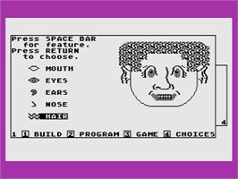 In game image of FaceMaker on the Atari 8-bit.