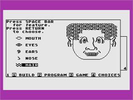In game image of Facemaker on the Atari 8-bit.