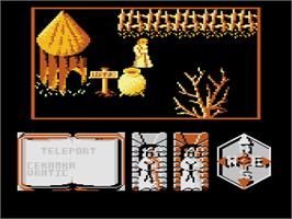 In game image of Feud on the Atari 8-bit.