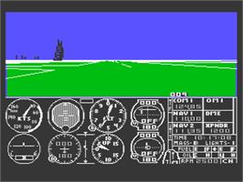 In game image of Flight Simulator 2 on the Atari 8-bit.