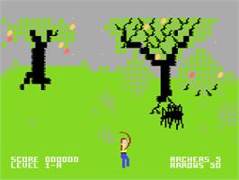 In game image of Forbidden Forest on the Atari 8-bit.