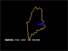In game image of Great Maine To California Race, The on the Atari 8-bit.