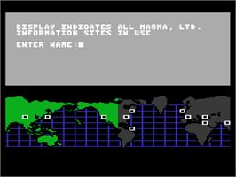 In game image of Hacker on the Atari 8-bit.