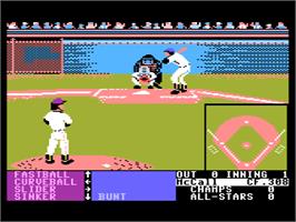 In game image of HardBall on the Atari 8-bit.