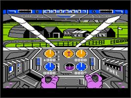 In game image of Infiltrator on the Atari 8-bit.