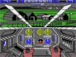In game image of Infiltrator on the Atari 8-bit.