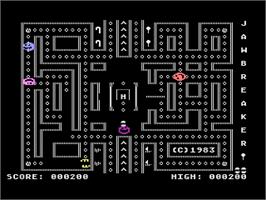 In game image of Jawbreaker on the Atari 8-bit.