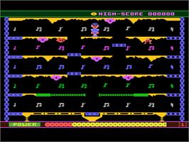 In game image of Jet Boot Jack on the Atari 8-bit.